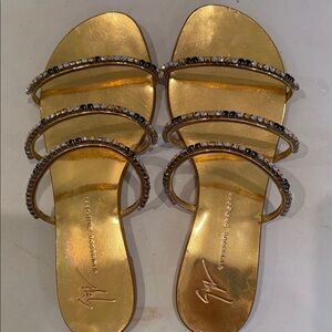 Giuseppe Zanotti Gold Embellished Sandals
